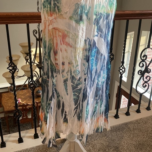 Reba White Sleeveless Bohemian Boho Midi Dress size L - Picture 3 of 10